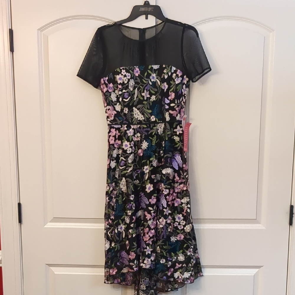 Alex Marie Floral Embroidered High Low Dress